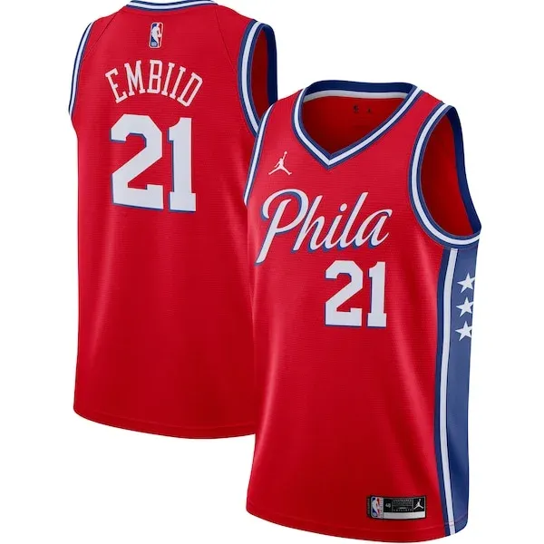 Joel Embiid PHI Swingman Jersey - stylish superior - Red casual