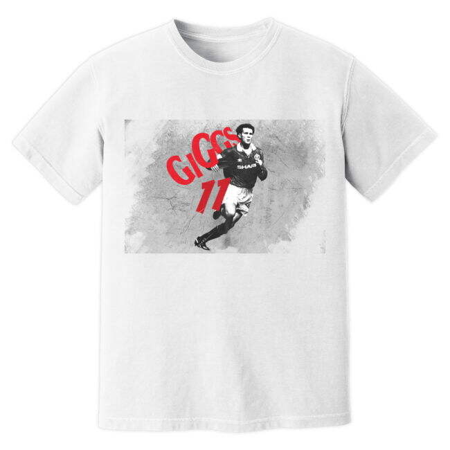 Discounted Ryan Giggs Man United Premier League Legend T-Shirt (Whi...