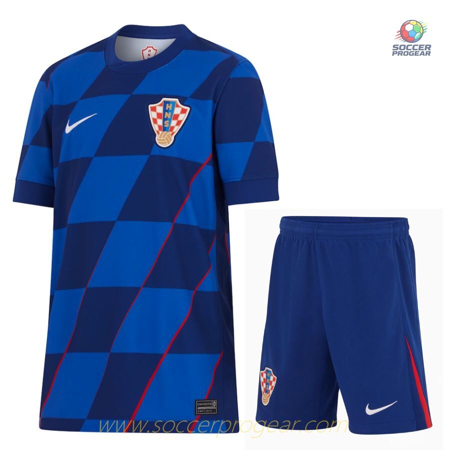 Croatia Away Kids Football Kit Soccer Shirt 2024-25 Edition