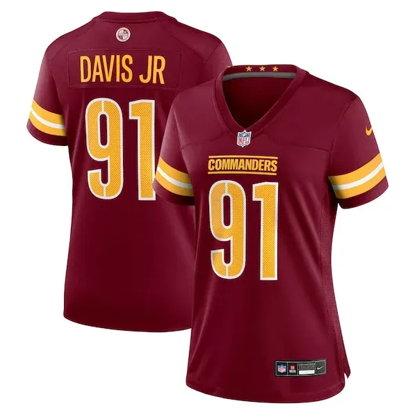 None Carl Davis Game Jersey - Burgundy | NFL Player Jersey | NFL Footb