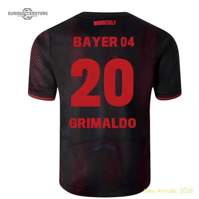 Authentic 2025-2026 Bayer Leverkusen Home Shirt (Kids) (Grimaldo 20)