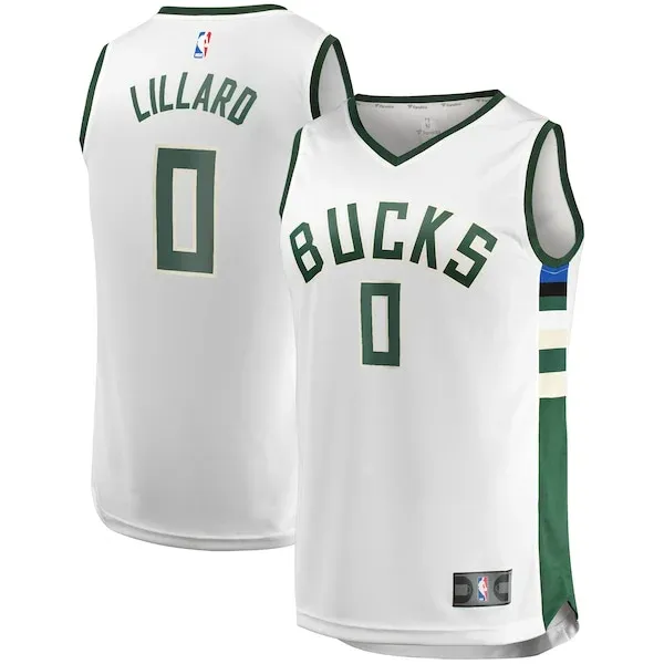 Professional Damian Lillard MIL Basketball Jersey - White