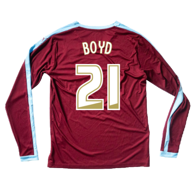 Burnley 2015-16 Long Sleeve Home Shirt ((Excellent) S) (Boyd 21) (C...
