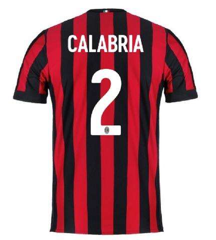 AC Milan Home 201718 Calabria 2 Soccer Jersey - Official Replica 9763