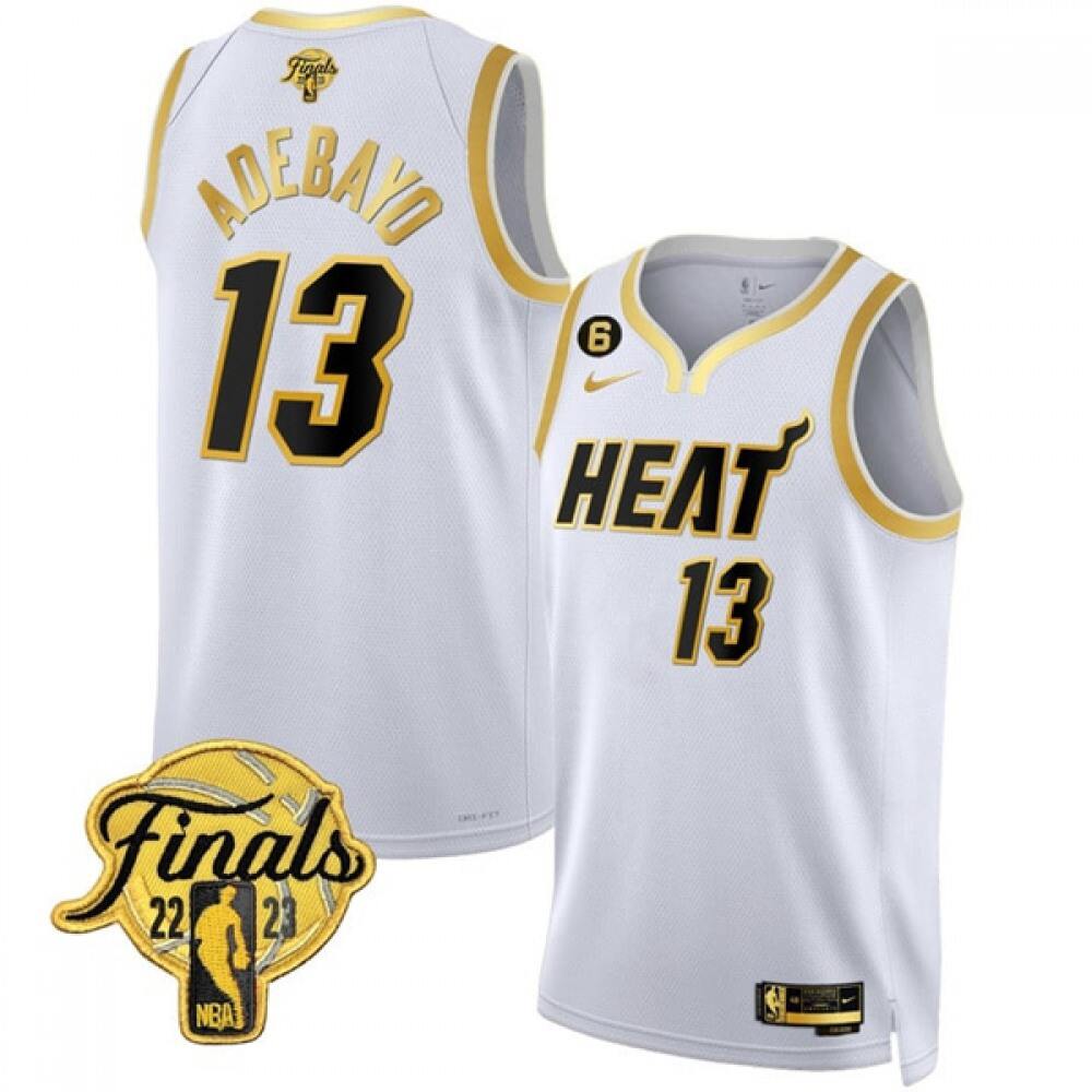 Performance Elite Men's Miami Heat #13 Bam White Basketball Jersey