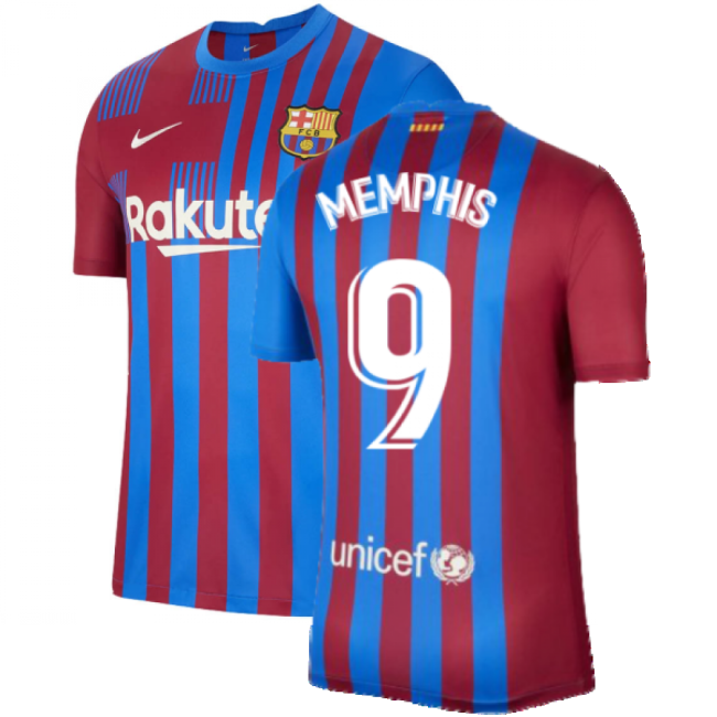 MEMPHIS 9 2021-2022 Barcelona FC Home Shirt