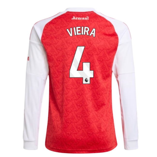 2025-2026 Arsenal Long Sleeve Home Shirt (Kids) (Vieira 4) (Collect...