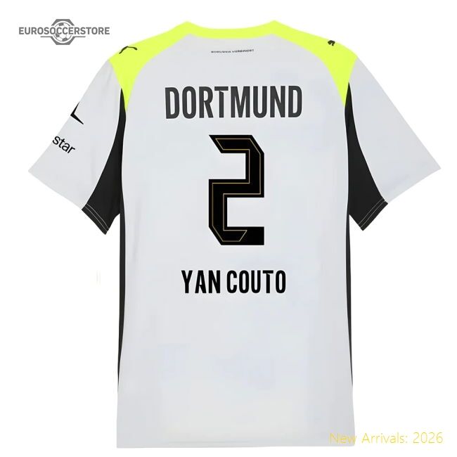 2025-2026 Borussia Dortmund Away Shirt (yan Couto 2) - Match Quality