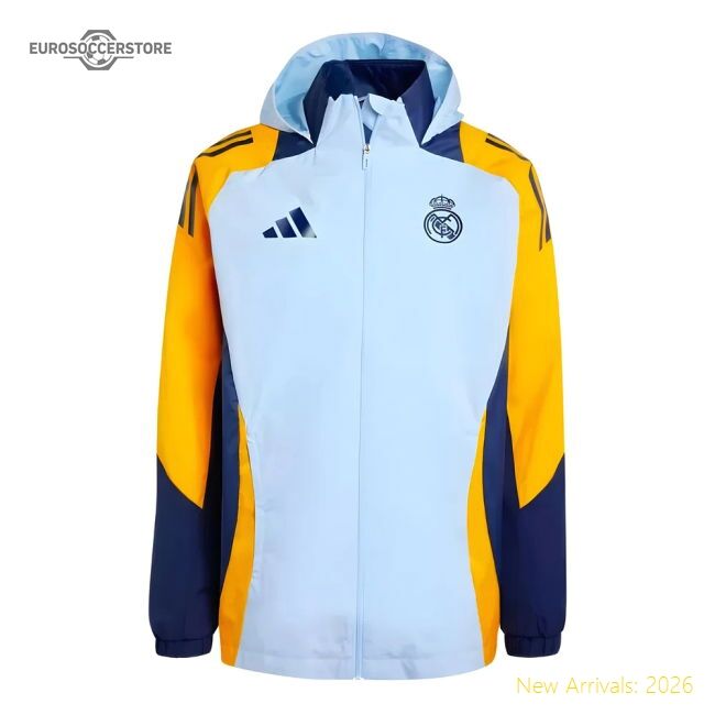 Luxury 2024-2025 Real Madrid Allweather Jacket (glow Blue)