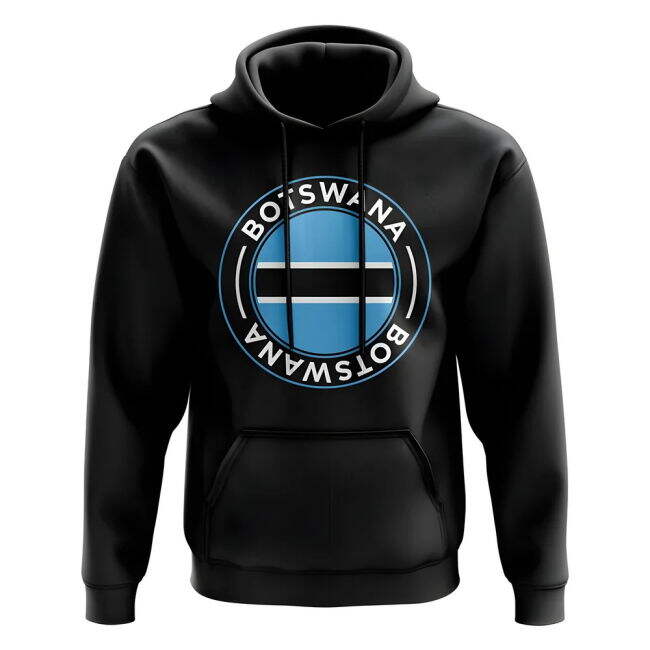 Botswana Football Badge Hoodie (Black)