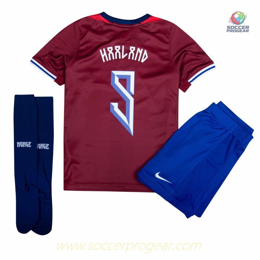 Norway Kids Home Football Shirt Team Jersey 2024-25 Edition Haaland