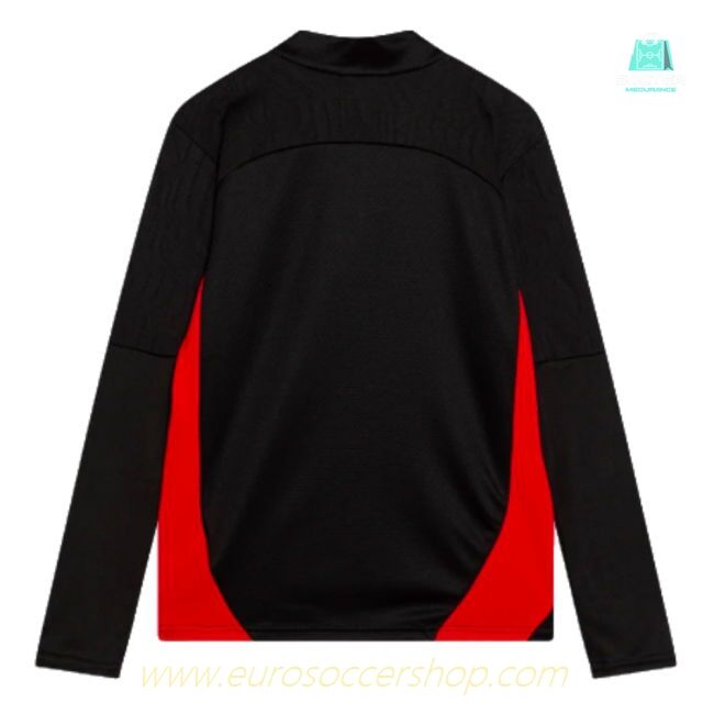 2024-2025 AC Milan Training 1/4 Zip Top (Black) - Kids