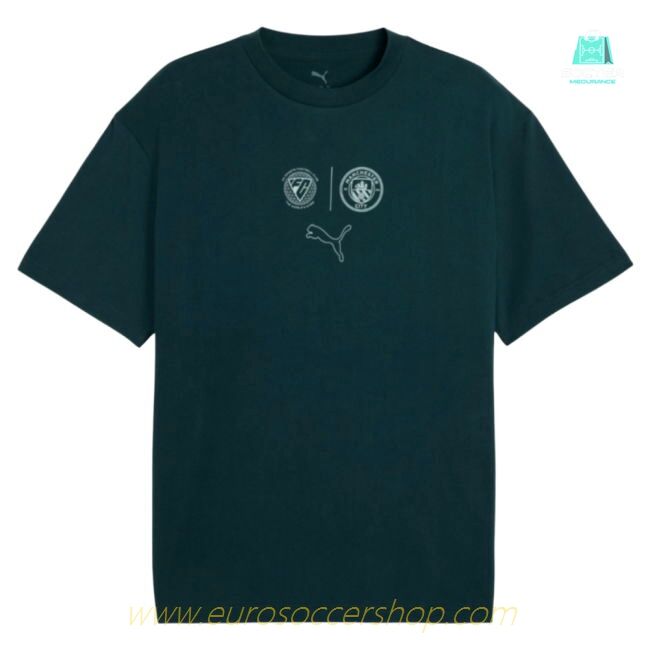 2025-2026 Man City FtblStatement Cellerator Tee - CL (Green Terrain) (Your Name)