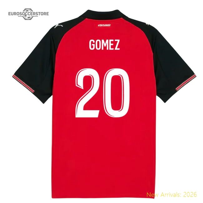 Best-Selling 2025-2026 Stade Rennais Home Shirt (Gomez 20)