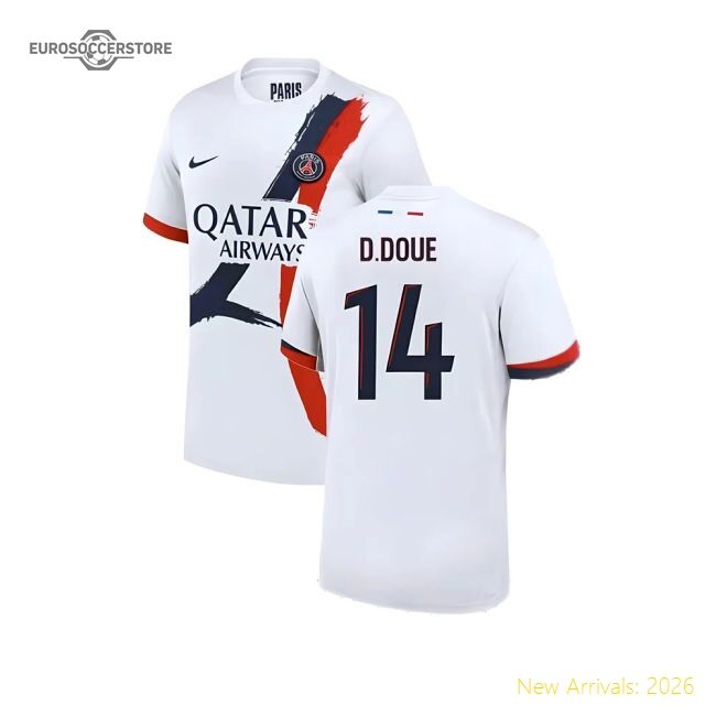 Authentic Professional-Grade 2024-2025 Psg Away Shirt (D.Doue 14)