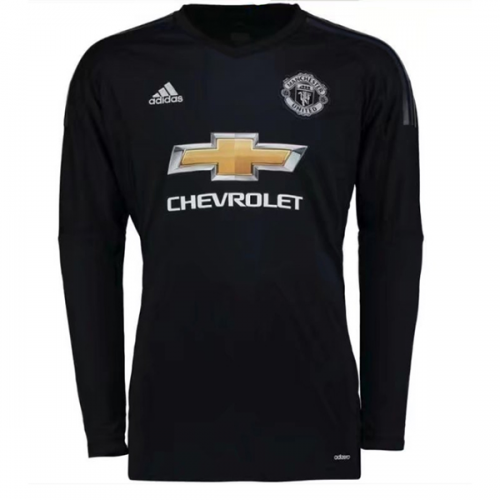 Manchester United Goalkeeper 201718 Black LS Soccer Jersey Shirt -