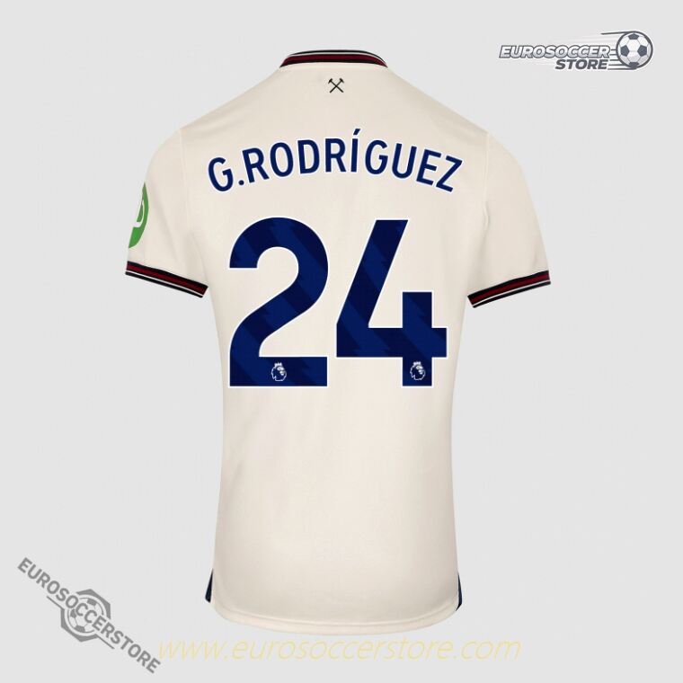 West Ham United 25-26 Season Away Jersey G.RODRÍGUEZ Number 24