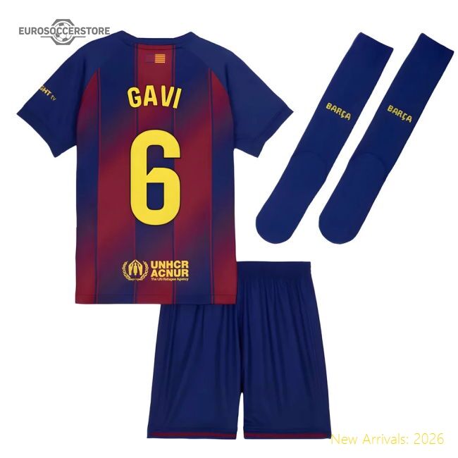 Best-Selling 2025-2026 Barcelona Home Mini Kit (Gavi 6)