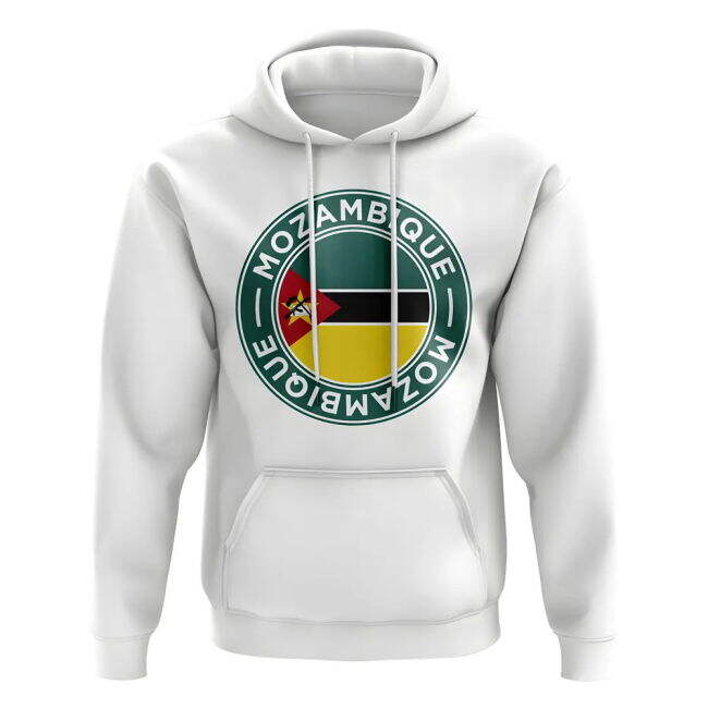 Mozambique Football Badge Hoodie (White)