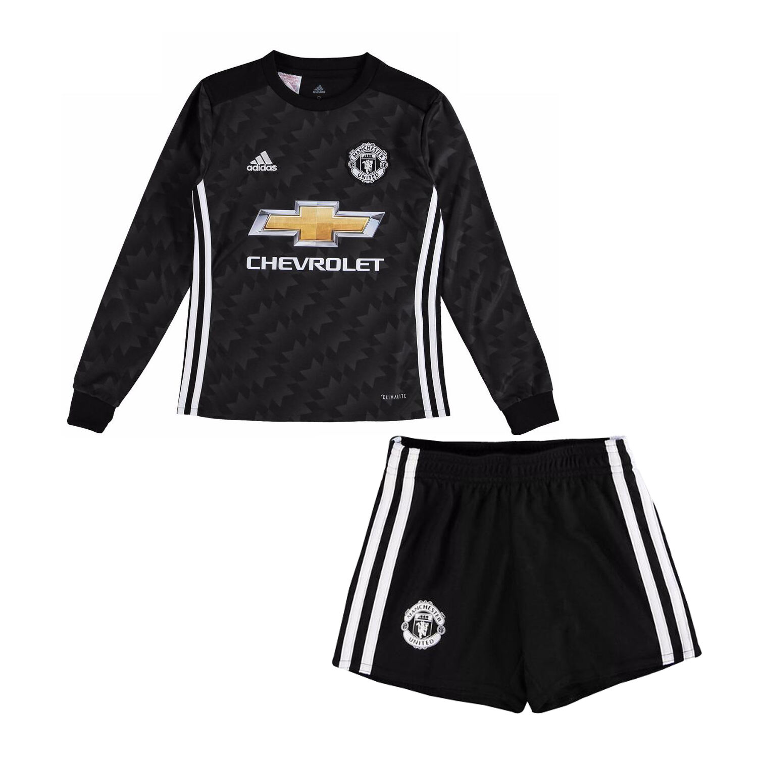 Kids Manchester United Away 201718 LS Soccer Suits ShirtShorts -
