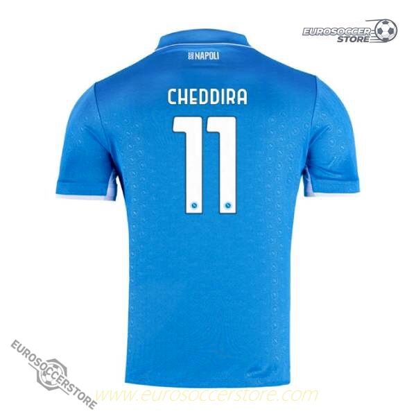 S.S.C. Napoli 24-25 Season Home Jersey, Featuring Cheddira with Squad Number 11