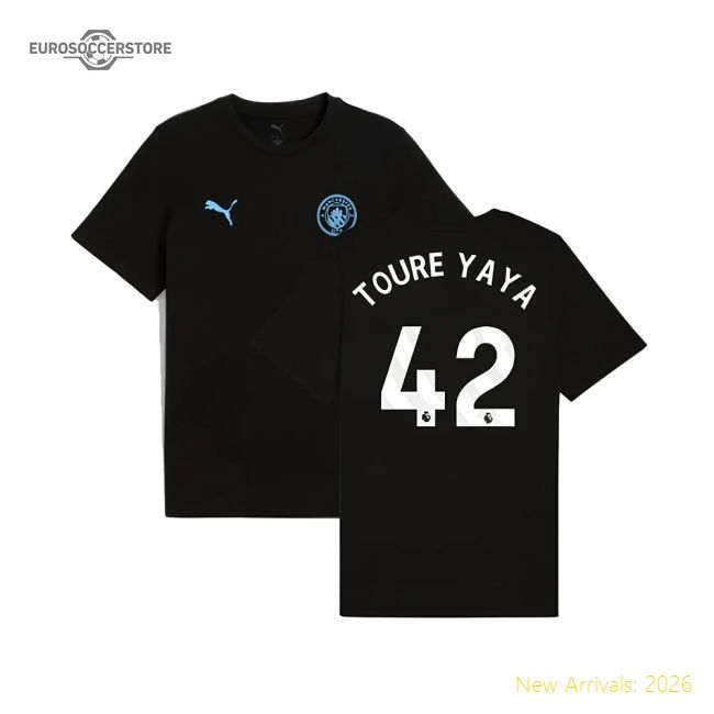 Official 2025-2026 Man City Ftbless Tee (black) (toure Yaya 42)