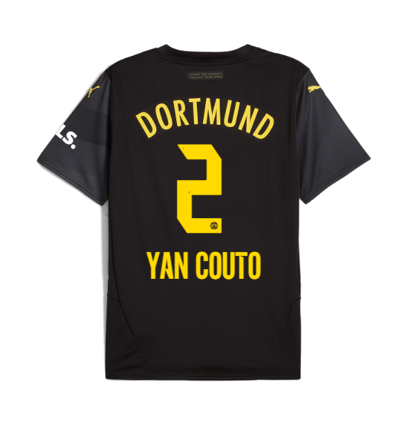 Away Jersey of Borussia Dortmund for Yan Couto (Number 2) in the 24-25 Season