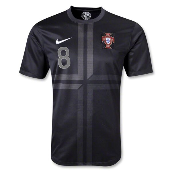 2013 Portugal 8 JMOUTINHO Away Black Shirt - Official Replica 4672