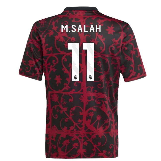 2025-2026 Liverpool Pre-Match Shirt (Black) - Kids (M.Salah 11)
