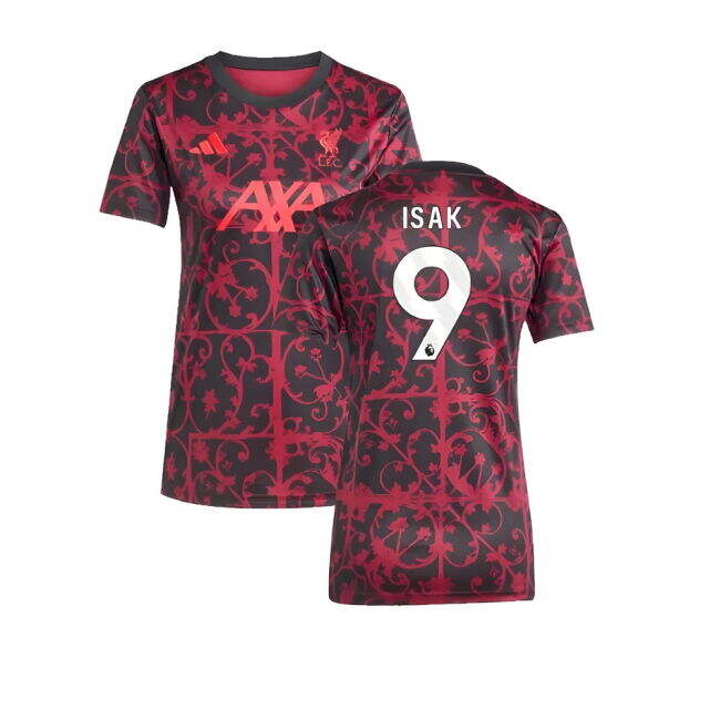 2025-2026 Liverpool Pre-Match Jersey (Black) - Womens (Isak 9)
