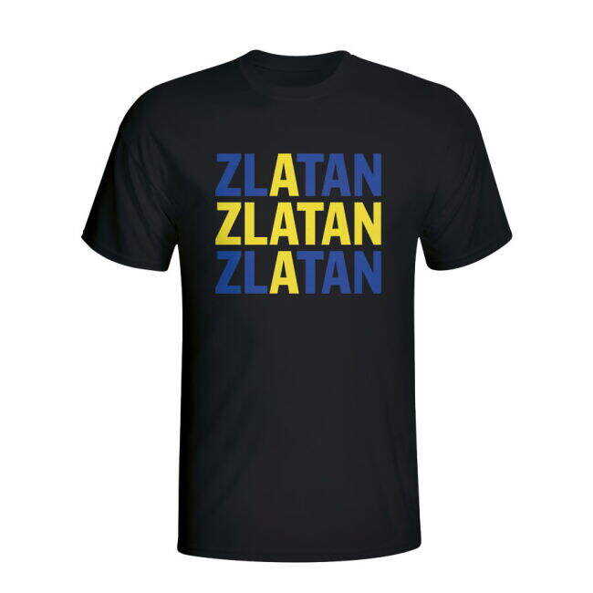 Zlatan Ibrahimovic Sweden Player Flag T-shirt (black) - Kids