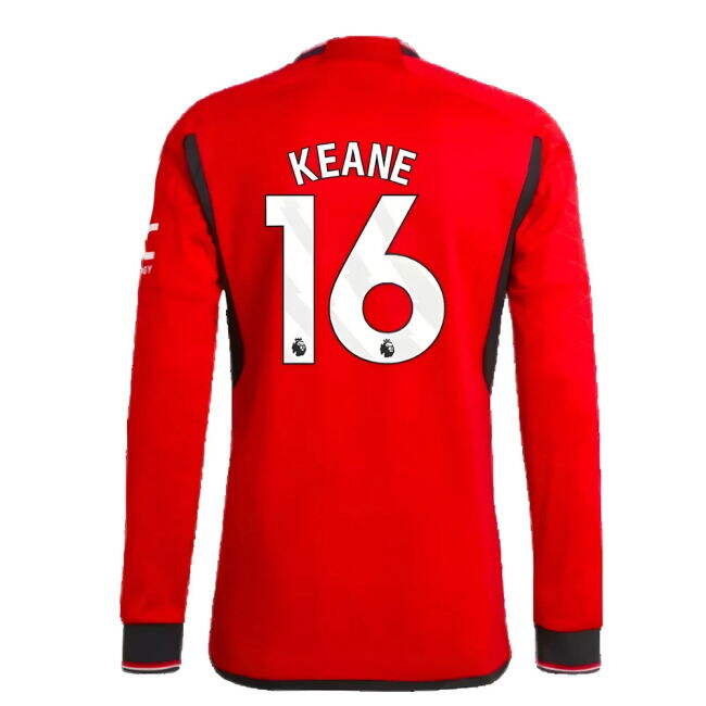 2023-2024 Man Utd Authentic Long Sleeve Home Shirt (Keane 16) (Limi...