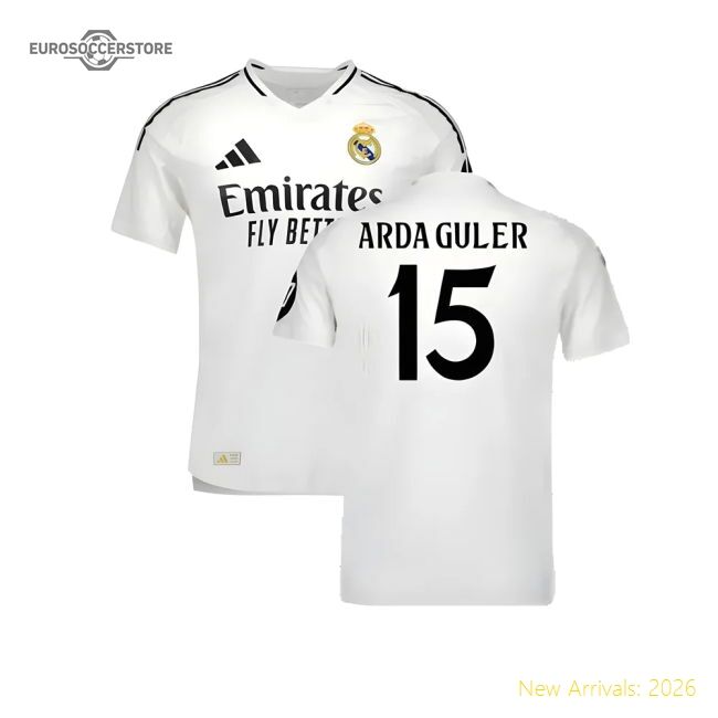 Top-grade 2024-2025 Real Madrid Authentic Home Kit (arda Guler 15)
