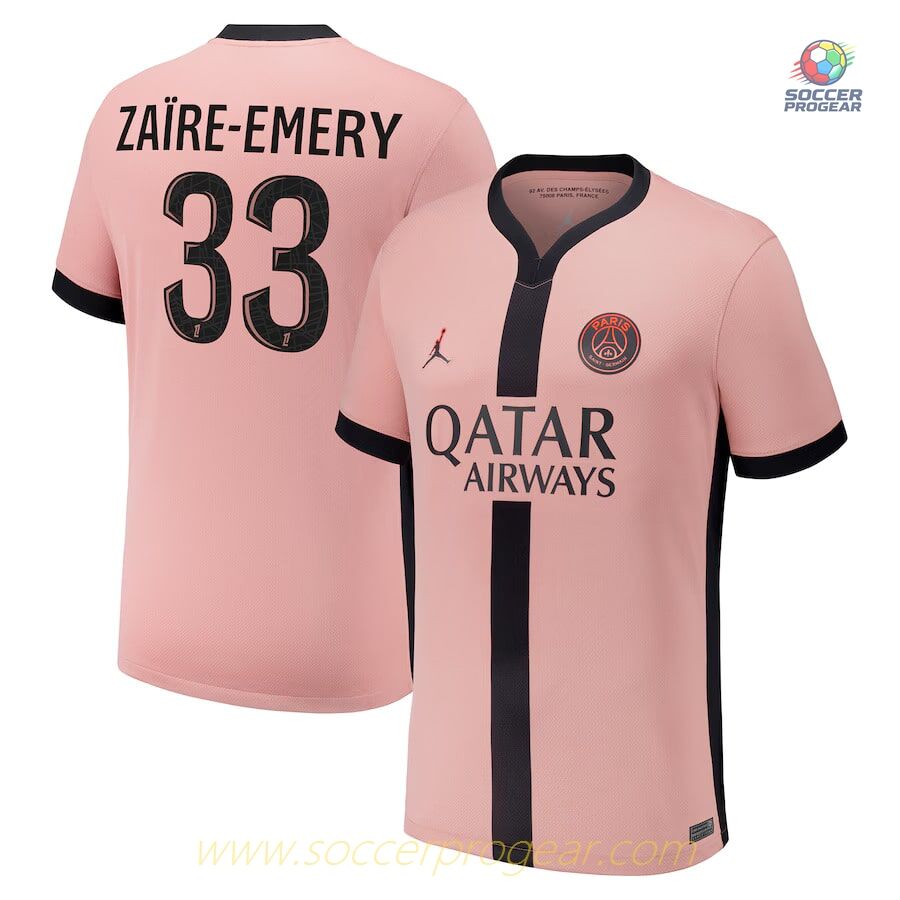 PSG Ligue 1 Uber Eats Third Football Team Jersey 2024-25 Edition Zaire Emery