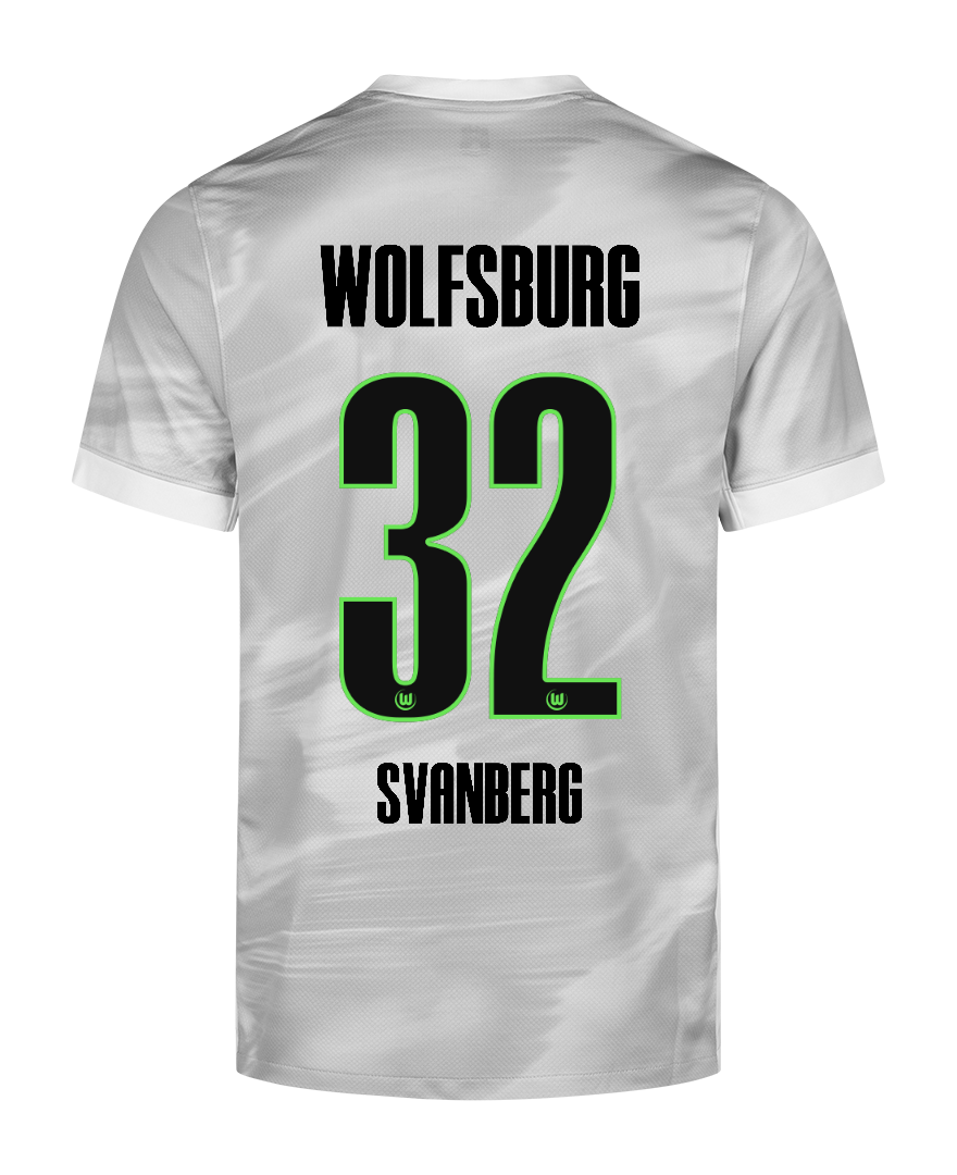 SVANBERG 32 Wolfsburg Away Football Jersey for the 25-26 Season