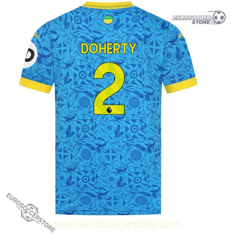 Wolverhampton Wanderers 25-26 Season Third Jersey, featuring DOHERTY with the number 2