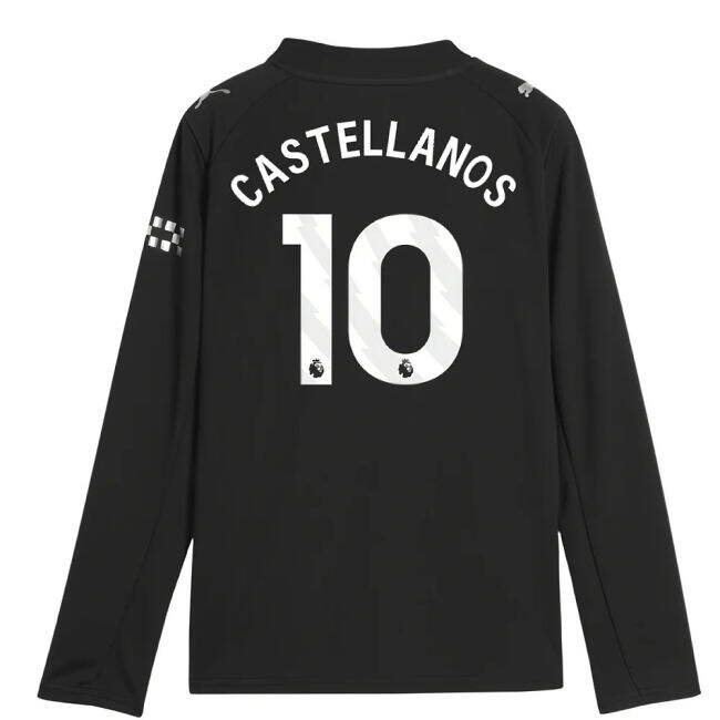 2025-2026 Man City Long Sleeve Away Shirt (Kids) (Castellanos 10)