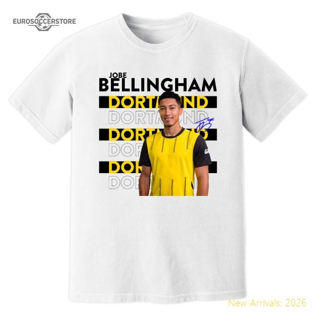 High-Quality Jobe Bellingham Dortmund New Signing T-Shirt (White)