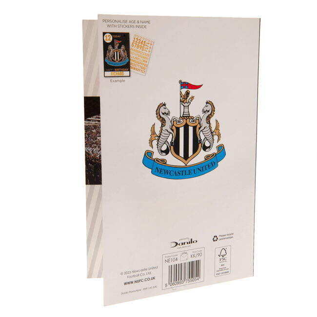 Newcastle United FC Birthday Card With Stickers (Limited Edition)