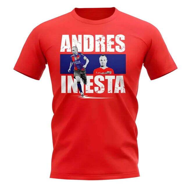 Andres Iniesta Player Collage T-Shirt - Red (Men