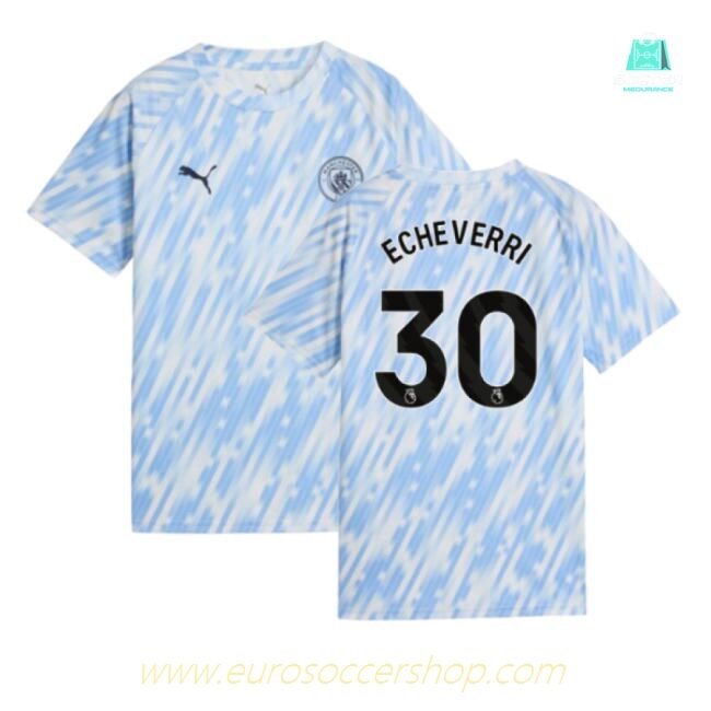 2025-2026 Man City Warm Up Jersey (Silver Sky) - Kids (Echeverri 30)