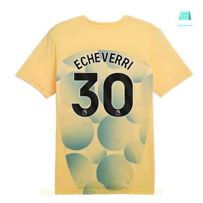 2024-2025 Man City Prematch SS Shirt (Flaxen) - Kids (Echeverri 30)