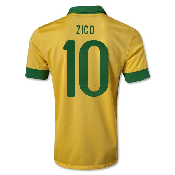 1314 Brazil 10 Zico Yellow Home Jersey Shirt - Official Replica 3143