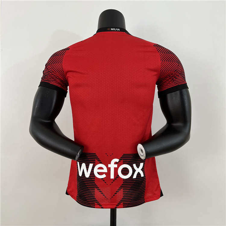 Durable AC Milan Football Shirt 2324 Home Red Soccer Jersey Shirt