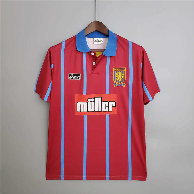 Aston Villa 9395 Retro Home Soccer JerseyFootball Shirt - Official