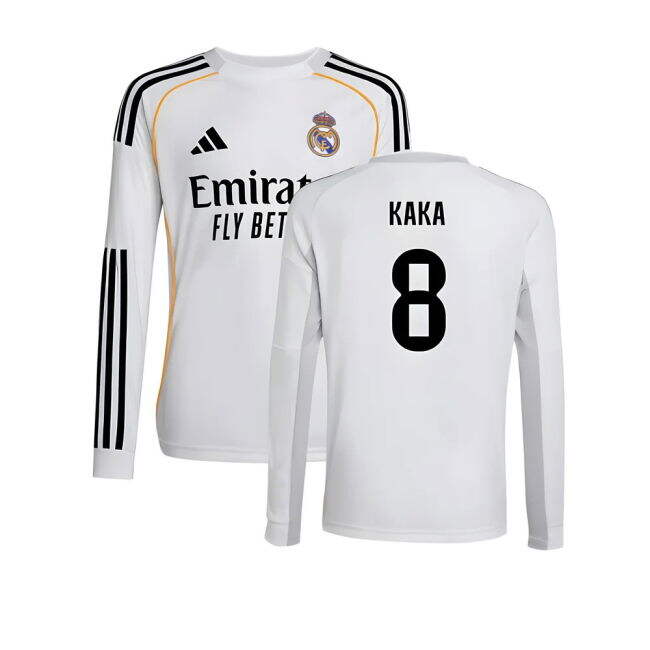 2025-2026 Real Madrid Long Sleeve Home Shirt (Kids) (Kaka 8)