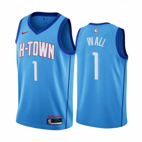 Rockets #1 John Wall Durable 2020 City NBA Jersey - Blue Swingman