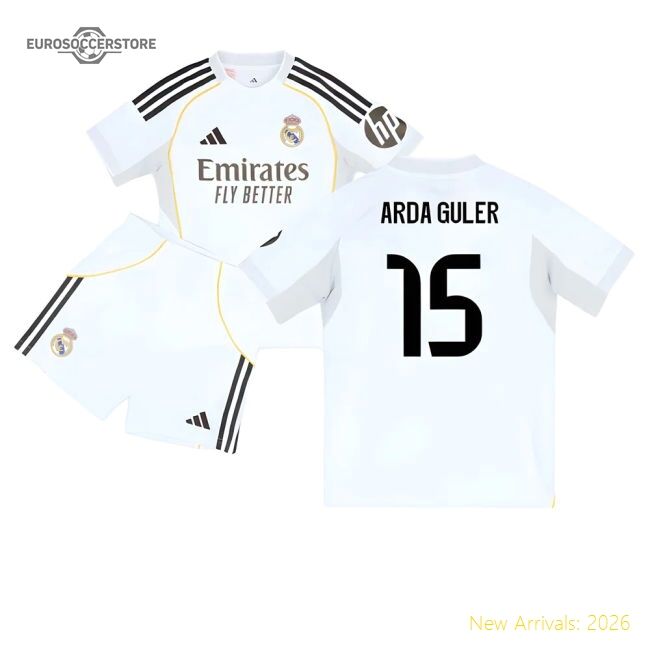 Premium 2025-2026 Real Madrid Home Youth Kit (arda Guler 15)