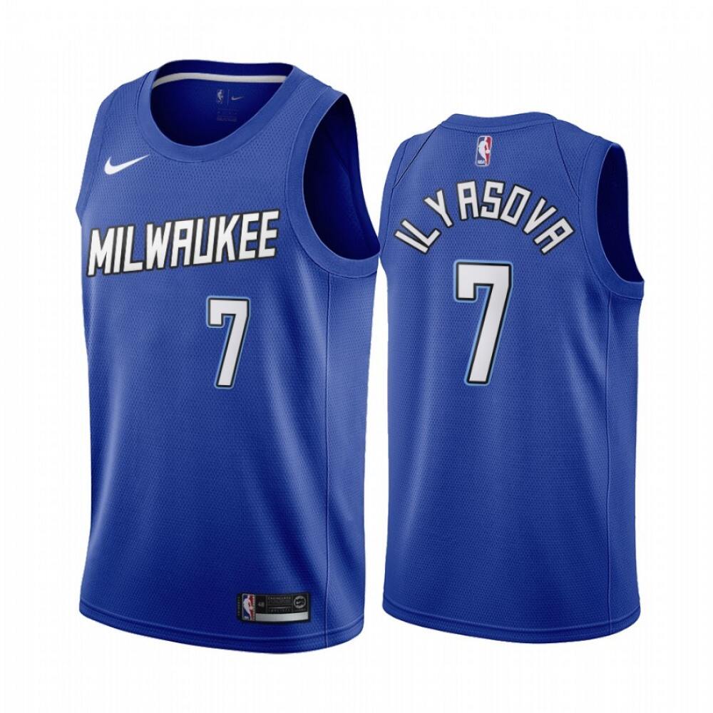 Modern Men's Milwaukee Bucks #7 Ersan Blue Basketball Jersey