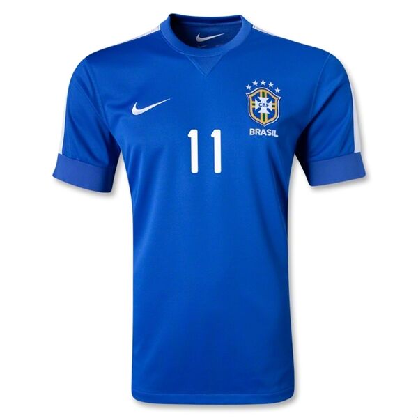 Premium Quality 2013 Brazil 11 OSCAR Blue Away Jersey Shirt